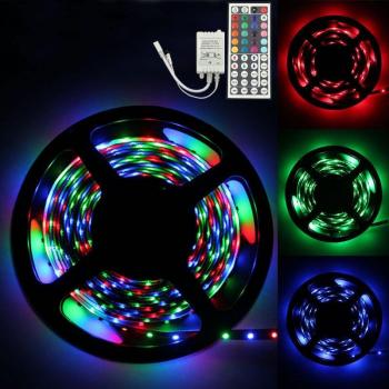 5M RGB 3528 300 LED Strip Light with IR Remote Controller