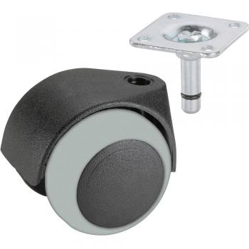 Dörner + Helmer 761101 Twin Wheel Caster, 38 x 38 mm Plate