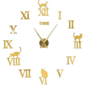 Large Quartz Wall Clock with 3D Acrylic Design for Home