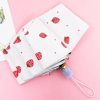 Coupe‑Vent Parapluie Noir Auto Fruits – Mini Étanche