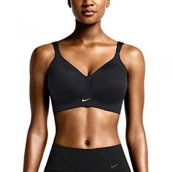 Nike Women's Pro Hero Sports Bra – Black/Black/Black/Volt, 32C