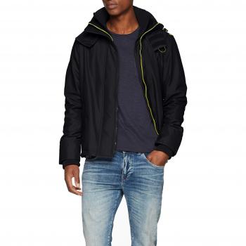 Superdry Herren Arctic Pop Zip Windcheater, Schwarz (Black/Acid Lime Qz8), Small