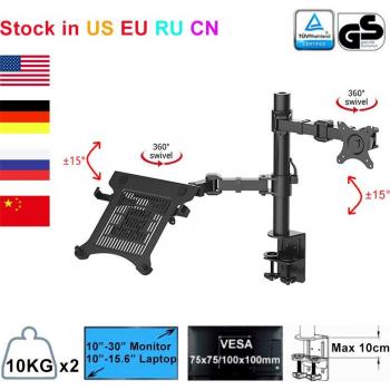 Support de moniteur et ordinateur portable avec bras articulé