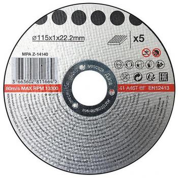 Disque de coupe métal 115 mm 2 mm 5 pièces