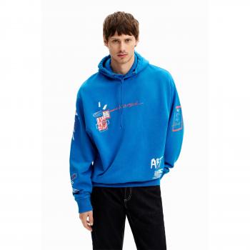 Felpa con cappuccio e graffiti Desigual Pensilvania Blue M