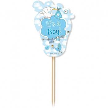 Blue Baby Shower Cupcake Set – 24 Dekorative Elemente