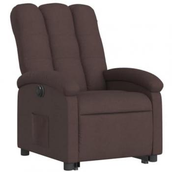 Relaxsessel mit Aufstehhilfe aus Stoff Dunkelbraun