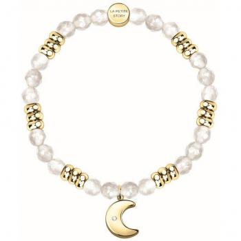Metal & Crystal Agate Moon Bracelet, One Size, White – Petite Story – LPS05ATA13