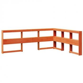 Headboard con Libreria L‑Shaped Marrone Cera 150 cm – Legno di Pino