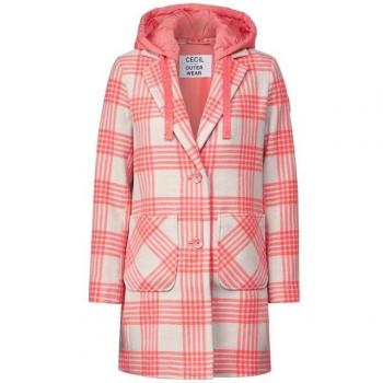 Blazer Femme Long Orange à Motifs Carreaux Cecil XL