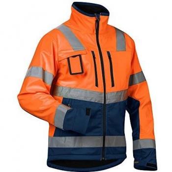 Chaqueta BLAKLADER 4900 Softshell Alta Visibilidad Naranja Fluorescente / Azul Marino – XL/XXL