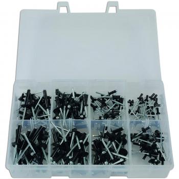 LASER TOOLS LAS31844 Connect Workshop Consumables 31844 Assorted Popular Black Rivets Qty 200 Pcs