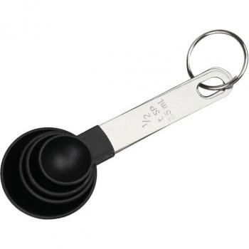 Versatile Stainless Steel Measuring Spoons with Plastic Grip