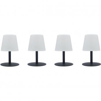 Lot de 4 Lampes de table sans fil LED STANDY MINI Rock H25CM Gris Acier