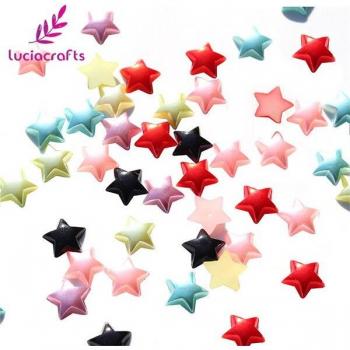 Lucia Crafts 10mm Assorted Color Star ABS Imitation Pearls 48pcs F0408