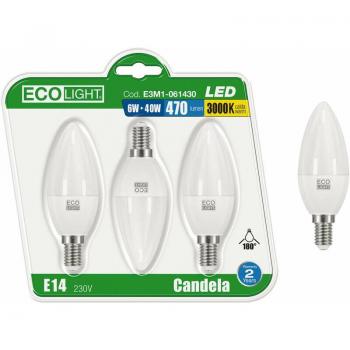 Pacchetto 3 LED Oliva E14 EcoLight