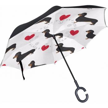 Double Layer Dachshund Dog Folding Umbrella