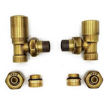 PEX Connectors Antique Brass Angled Radiator Control