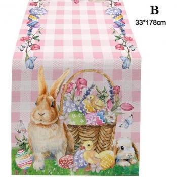 Easter Bunny Table Runner for Kitchen Dining