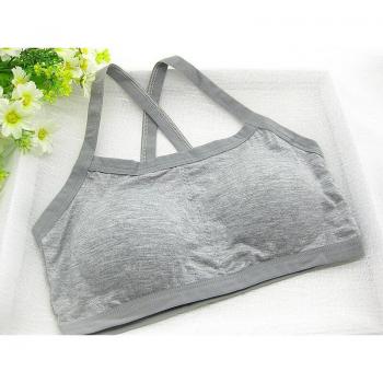 Soutien-gorge doux en coton pour filles, avec crochets croisés, 7 couleurs