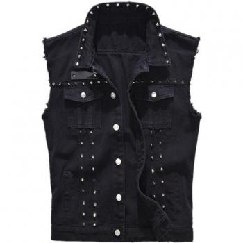 Chaleco Denim Borde Crudo Xiu Luo 5XL