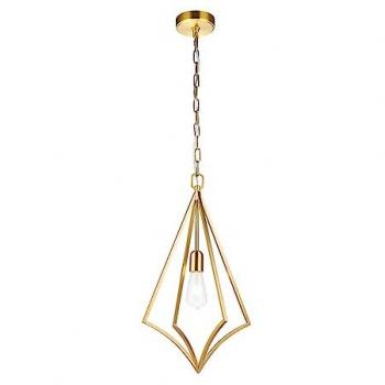 Sospensione in Ottone Brunito Nico con Struttura a Filo E27 1 Luce