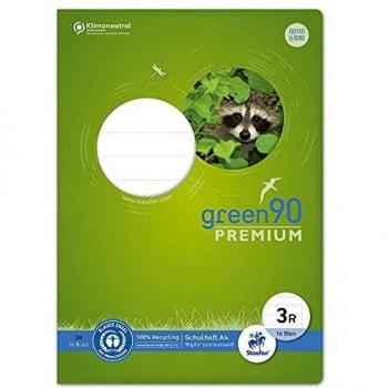 Staufen Green Heft DIN A4 Lineatur 3R Doppellinien mit Rand 16 Blatt Recyclingpapier