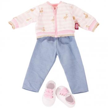 Veste et pantalon flamingo pour poupée 45-50cm