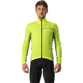 Veste Coupe-Vent Castelli Squadra Stretch Jaune Fluo Gris Taille L