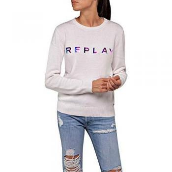 Pull Reversi Brillant Femme Blanc Médiocre