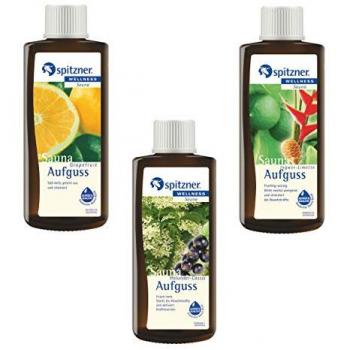 Saunaaufguss 3er Vorteilspack Grapefruit Holunder Ingwer