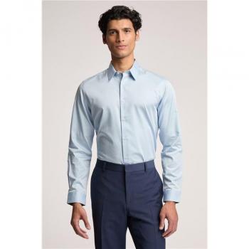 Ted Baker Slim Blaues Baumwollhemd für Herren