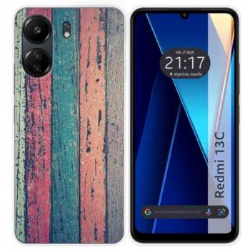 Estuche FlexiMadera 10: Funda de Silicona para Xiaomi Redmi 13C con Diseño Dibujo