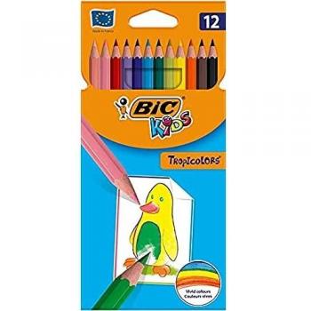 Colours To Pastel 12 bic kids IN Resin Tropicolors Pencil Coloured 3482