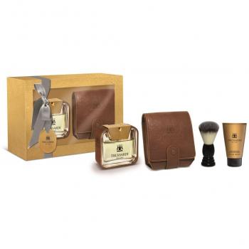 Trussardi My Land 50 ml EDT + 30 ml Aftershave + Rasierpinsel‑Set in Lederhülle – 1 Stück