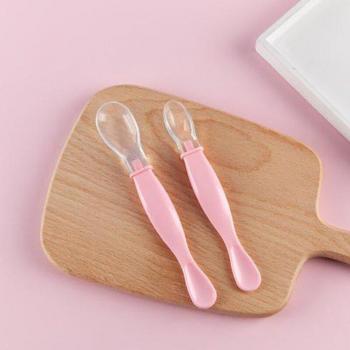 Silicone Baby Spoon with Two-Sided Feeding Dishes