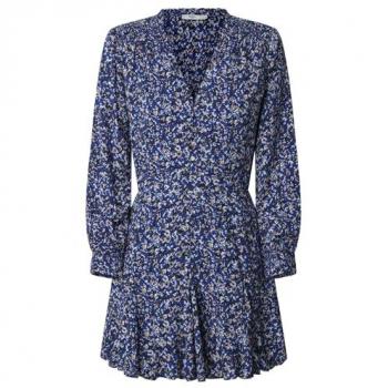 Pepe Jeans Minikleid ANNA, V-Ausschnitt, blau