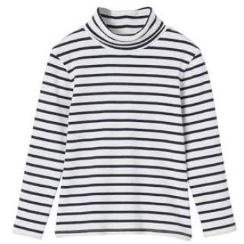 T-shirt fille en côtes rayé bleu VERTBAUDET