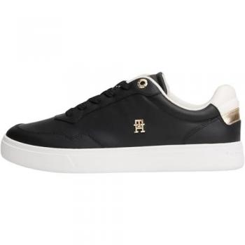 Tommy Hilfiger Essential Elevated Court Sneaker – Freizeitschuh in Schwarz/Weiß