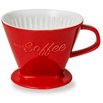 Filtre à Café en Porcelaine Céramique Creano, Taille 4 (Rouge)