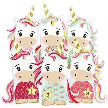 Calendario dell'Avvento Unicorno Creativo con 24 Sacchetti
