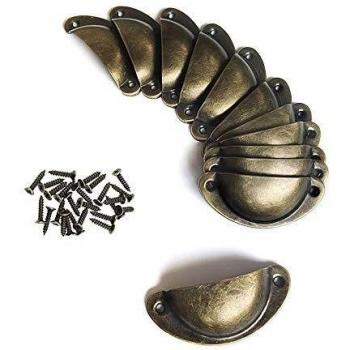 LUCY WEI 12 Pcs Brass Shell Pull Handles