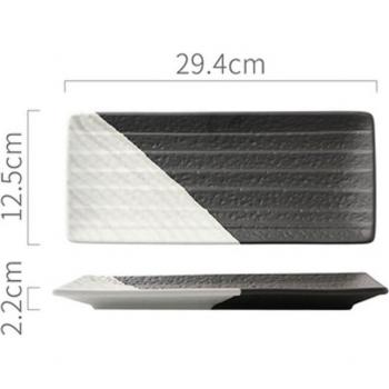 Household Nordic Long Rectangular Ceramic Plate – Sushi & Dim‑Sum