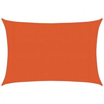 Toldo de vela rectangular HDPE 160 g/m² 3x5 m Naranja