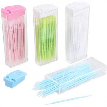 Palillos de Dientes y Hilo Dental Doble Cabezal
