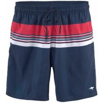 Polyester Badeshorts KANGAROOS S Herren, Blau‑Rot gestreift