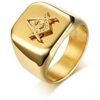 Anillo Masónico de Acero Inoxidable para Hombres