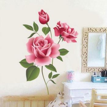 Romantic Rose Flower Blossom Wall Stickers