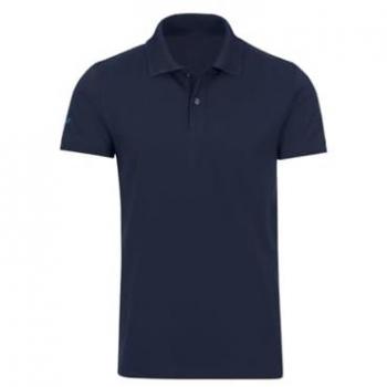 Poloshirt TRIGEMA TRIGEMA Slim Fit Poloshirt aus DELUXE-Piqué Gr. L, blau (navy), Herren, 100% Baumwolle, Shirts
