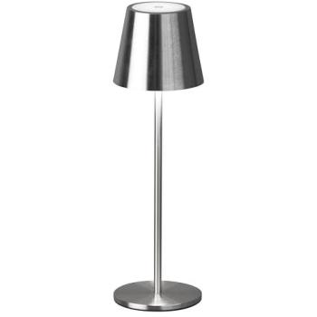 LED-Akku-Tischleuchte Viletto – Nickelfarben, IP54 (Kurzlebig-Modell)
